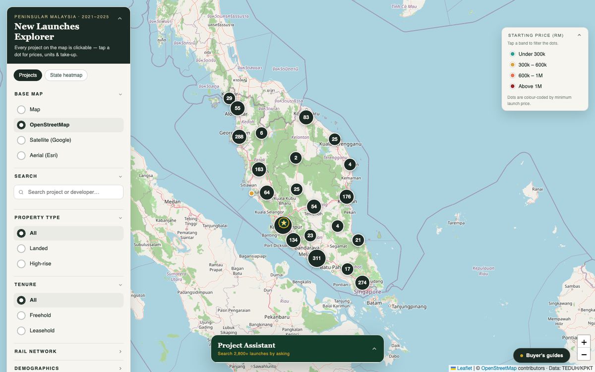 Property data crawlers on a desktop browser, as it is live